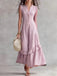 Dunkelrosaes 50er Ärmelloses Swingkleid