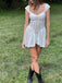 Weißes 50er Kleid mit Flügelärmel und Spitze