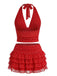 50er Netz-Rock mit Polka-Dots und Neckholder-Top