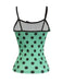 80er Ärmelloses Tanktop & Minirock-Set mit Polka-Dots