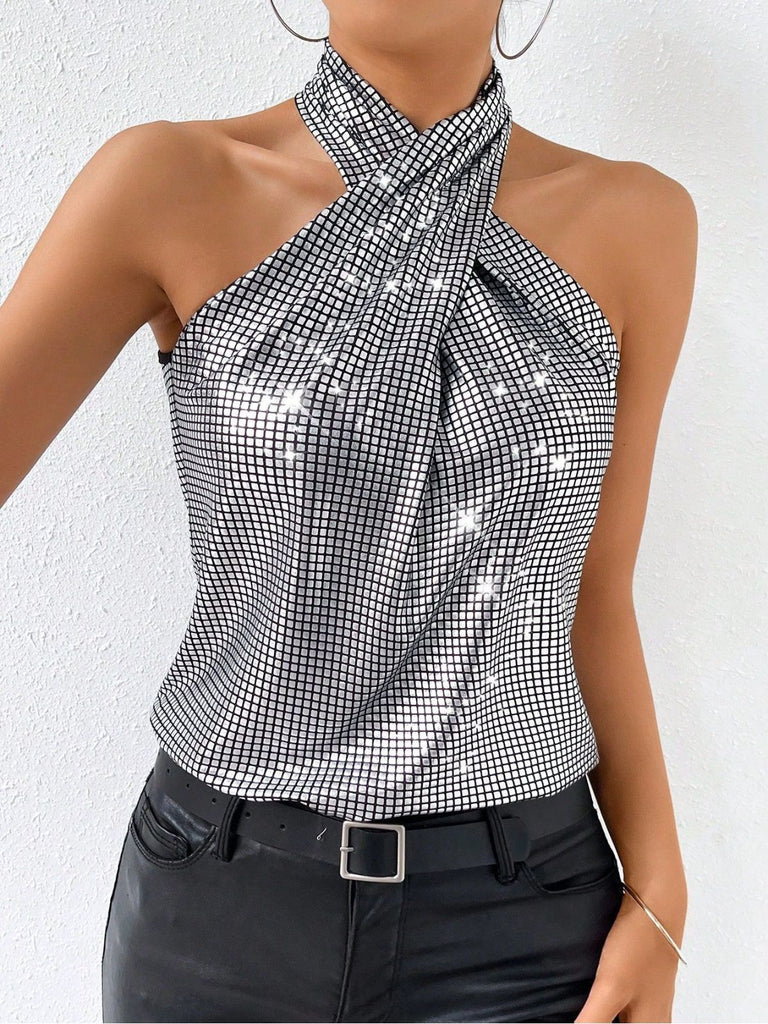 60er Top mit Neckholder und Criss-Cross