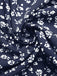 Dunkelblaues 40er Kleid mit V-Ausschnitt und Blumen