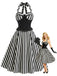 Schwarzes 50er Swingkleid mit Spitze und Neckholder