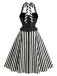 Schwarzes 50er Swingkleid mit Spitze und Neckholder