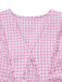 Rosa 50er Kleid mit Gingham und Puffärmeln
