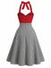Rotes 50er Neckholder-Kleid mit Schwarz-Weiß-Gingham