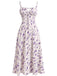 40er Chiffon-Kleid mit Spaghettiträger und Blumen