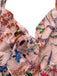 30er Bohemian Kleid mit V-Ausschnitt und Blumen