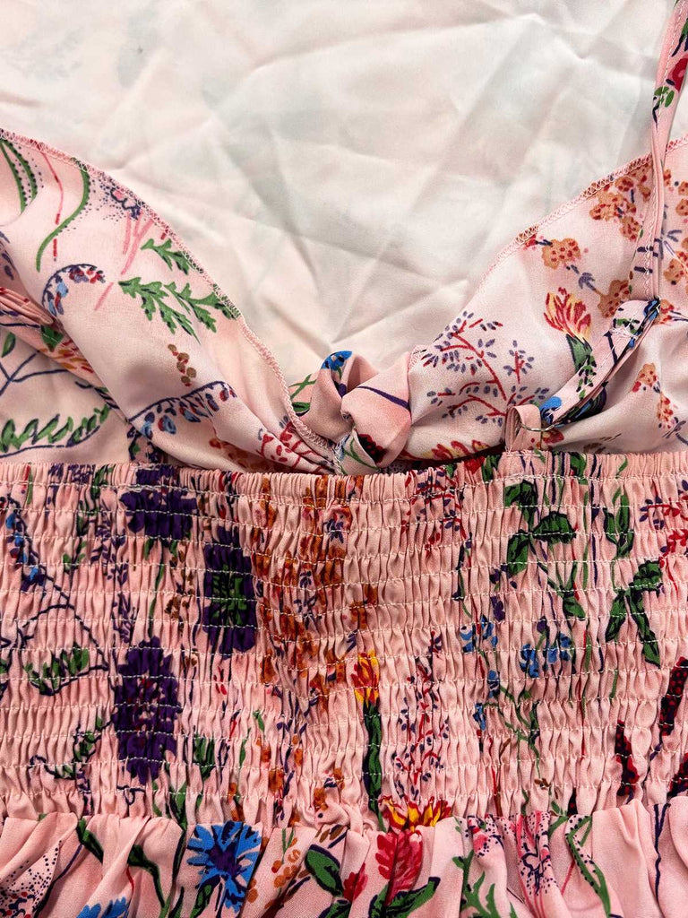 30er Bohemian Kleid mit V-Ausschnitt und Blumen