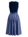 50er Dirndl-Set mit Samt-Paisley-Kleid, Schürze und Spitzentop
