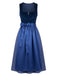 50er Dirndl-Set mit Samt-Paisley-Kleid, Schürze und Spitzentop