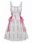 [Vorverkauf] Blaues 50er Swingkleid mit Blumen-Print und eckigem Ausschnitt