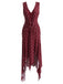 Weinrotes 30er Kleid mit Polka-Dots