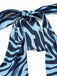 Seeblauer 70er Jumpsuit mit Zebra-Print und Neckholder