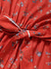 [Vorverkauf] Rotes 40er Ärmelloses Kleid mit Streublumen und V-Ausschnitt