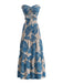 30er Plisséekleid mit Blumen und Neckholder