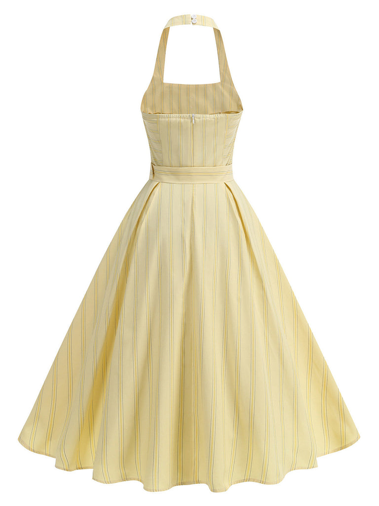 50er Kleid mit Neckholder und Streifen