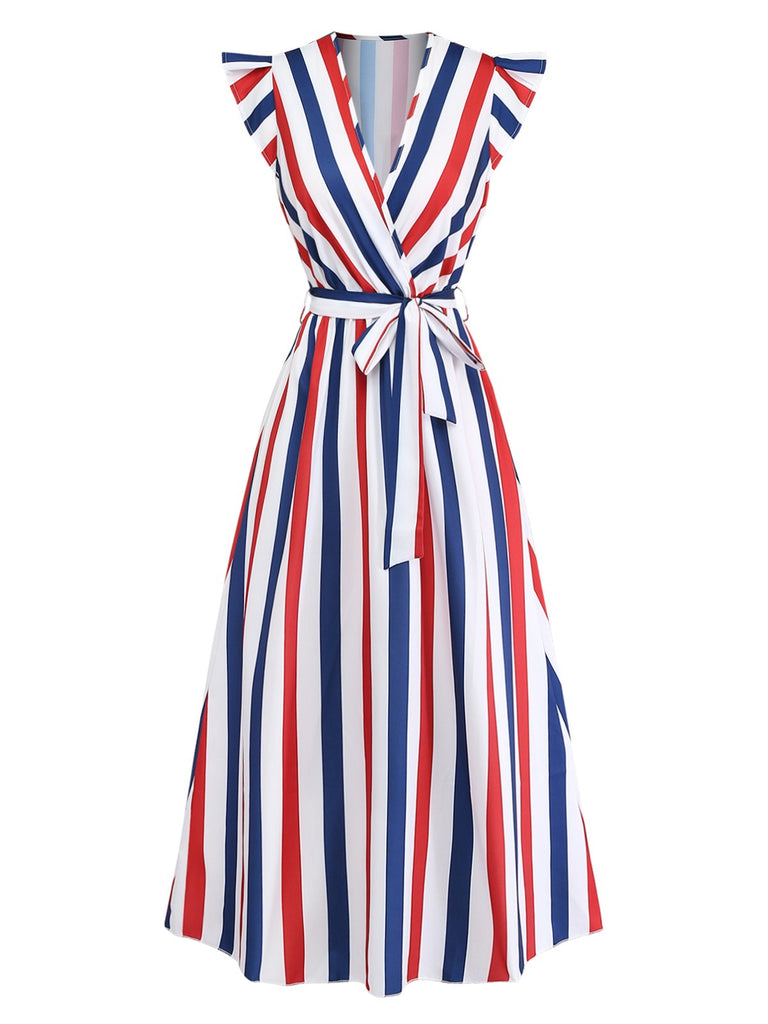 50er Swingkleid mit V-Ausschnitt und Rüschen