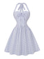 50er Swingkleid mit Streifen und Neckholder