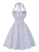 50er Swing-Minikleid mit Streifen und Bindekragen