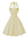 50er Swing-Minikleid mit Streifen und Bindekragen