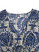 70er Boho Maxikleid mit Ornament-Blumen und V-Ausschnitt
