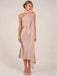 Orange-rosa 30er Meerjungfrauenkleid aus Satin mit One-Shoulder