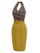 Braunes 60er Bleistiftkleid mit Karomuster