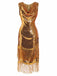Goldenes 20er Kleid mit Pailletten und Fransen