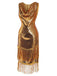 Goldenes 20er Kleid mit Pailletten und Fransen