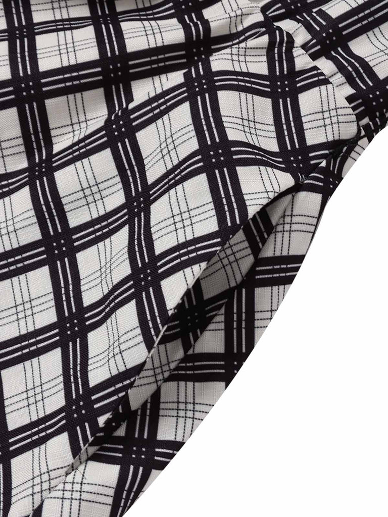 Schwarzes 50er Swingkleid mit Neckholder und Karo