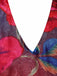 Mehrfarbiges 30er Netzkleid mit V-Ausschnitt und Neckholder
