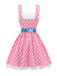 Rosa 50er Kleid mit Polka-Dots und Gürtel