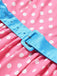 Rosa 50er Kleid mit Polka-Dots und Gürtel