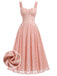 Rosa 40er Korsett-Kleid mit Spaghettiträger und Herzausschnitt