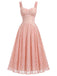 Rosa 40er Korsett-Kleid mit Spaghettiträger und Herzausschnitt
