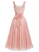 Rosa 40er Korsett-Kleid mit Spaghettiträger und Herzausschnitt