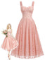 [Vorverkauf] Rosa 40er Korsettkleid mit Spitze und Herzausschnitt