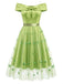 50er schulterfreies Kleid mit Schleife und Schmetterling