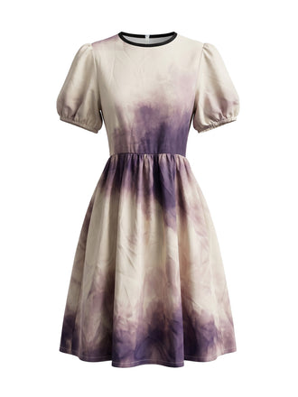 50er Halloween Kleid mit Puffärmel und Batik