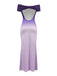 Lila 30er schulterfreies Maxikleid mit Ombre-Effekt und offenem Rücken