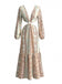 70er Boho Maxikleid mit V-Ausschnitt und Cut-out