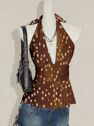 80er mit Polka-Dots und Neckholder-Top