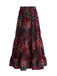 70er Maxirock mit Blumen und Hohe Taille