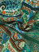 Grünes 70er Boho Maxikleid mit Tiefer V-Ausschnitt und Neckholder