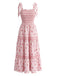 Rosa 40er Maxikleid mit Ditsy-Blumen