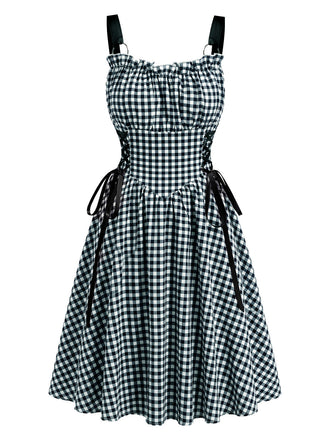 50er Kleid mit Hohe Taille und Schnürung