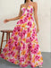 30er Maxikleid mit Blumen und Neckholder
