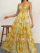 30er Maxikleid mit Blumen und Neckholder