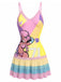 Rosa 60er Minikleid mit Hot-Girl-Print